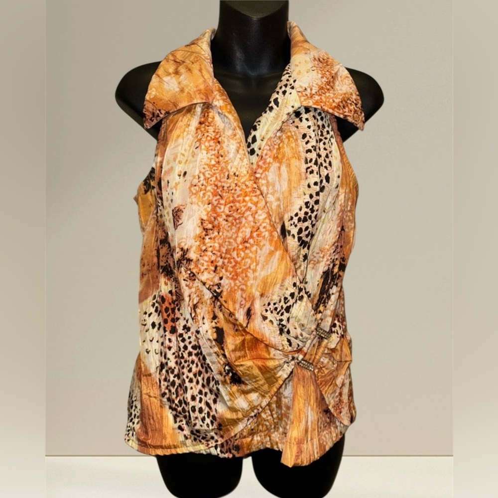 VICTOR COSTA Halter Top Blouse with Rhinestone size 8